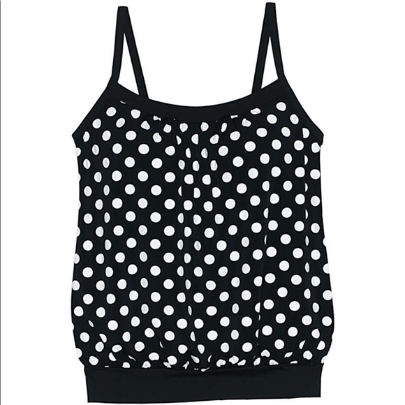 Lands' End Swim Lands End Blouson Tankini Swim Top Padded Shelf